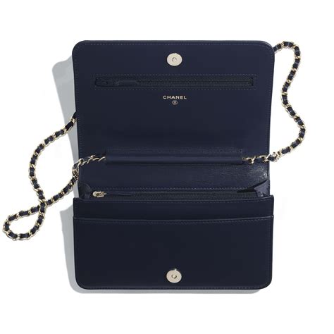 chanel navy blue sheepskin woc|Wallets on Chain .